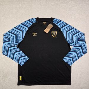 Umbro Guatemala Mens 2XL Long Sleeve Black Blue Training Soccer Jersey XXL